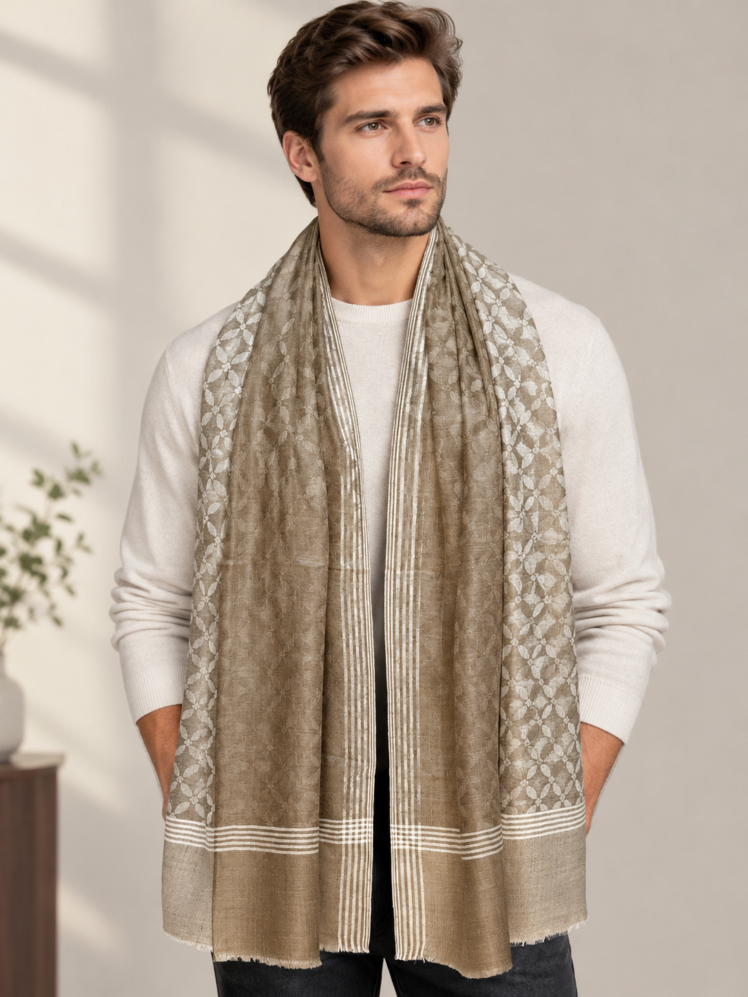 GIRRAJ COUPLE GIFT BOX WOOL RICH BLEND STOLE