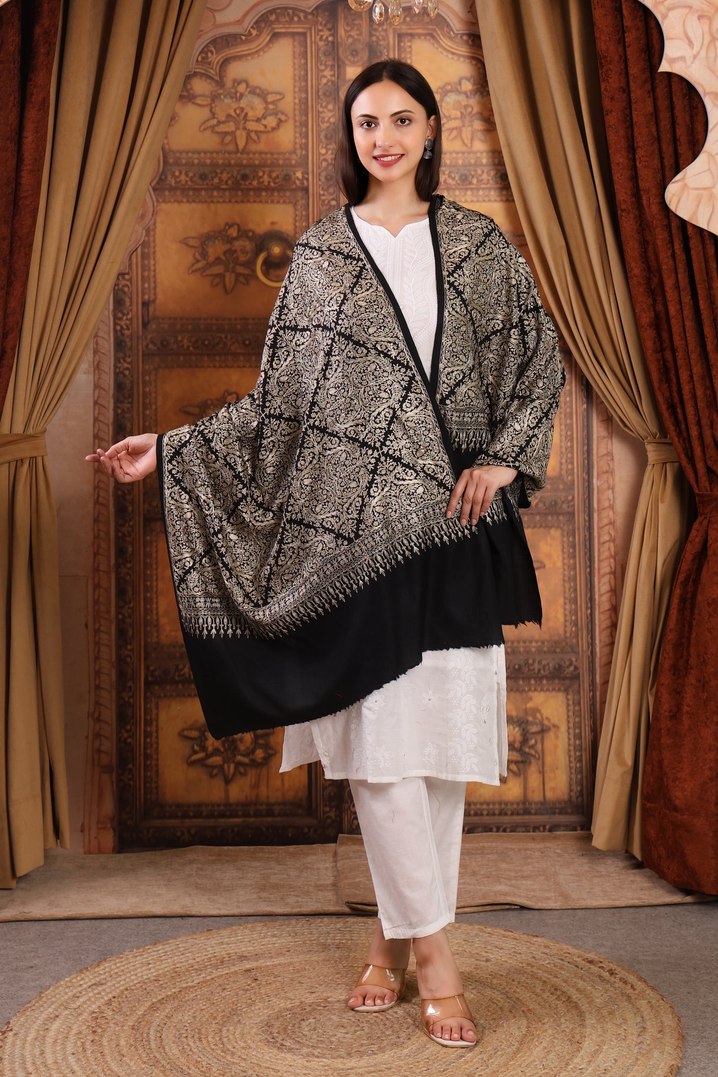 GIRRAJ PASHMINA FW ZARI PENCIL EMBROIDERY JAAL