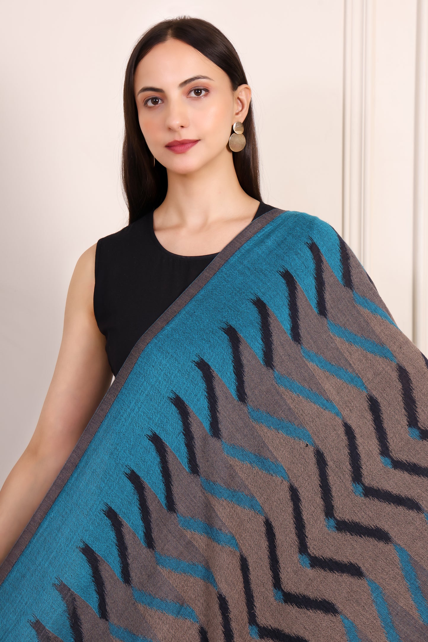 GIRRAJ PASHMINA FINEWOOL IKKAT DESIGN STOLE