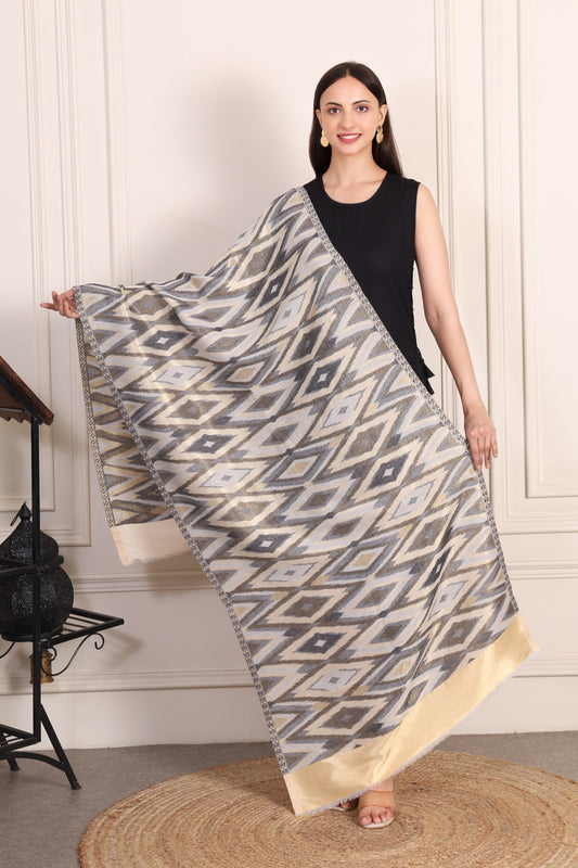 GIRRAJ PASHMINA IKKAT ZARI FW DESIGN STOLE