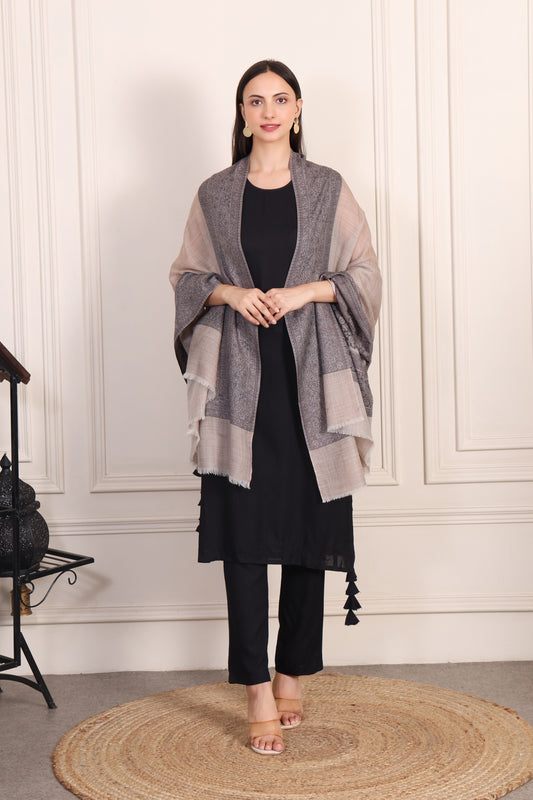 GIRRAJ PASHMINA FW EMBROIDERY BORDER 4SIDE SHAWL
