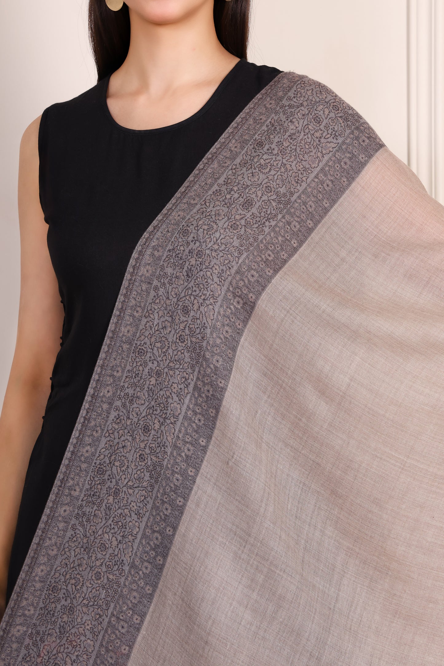 GIRRAJ PASHMINA FW EMBROIDERY BORDER 4SIDE SHAWL