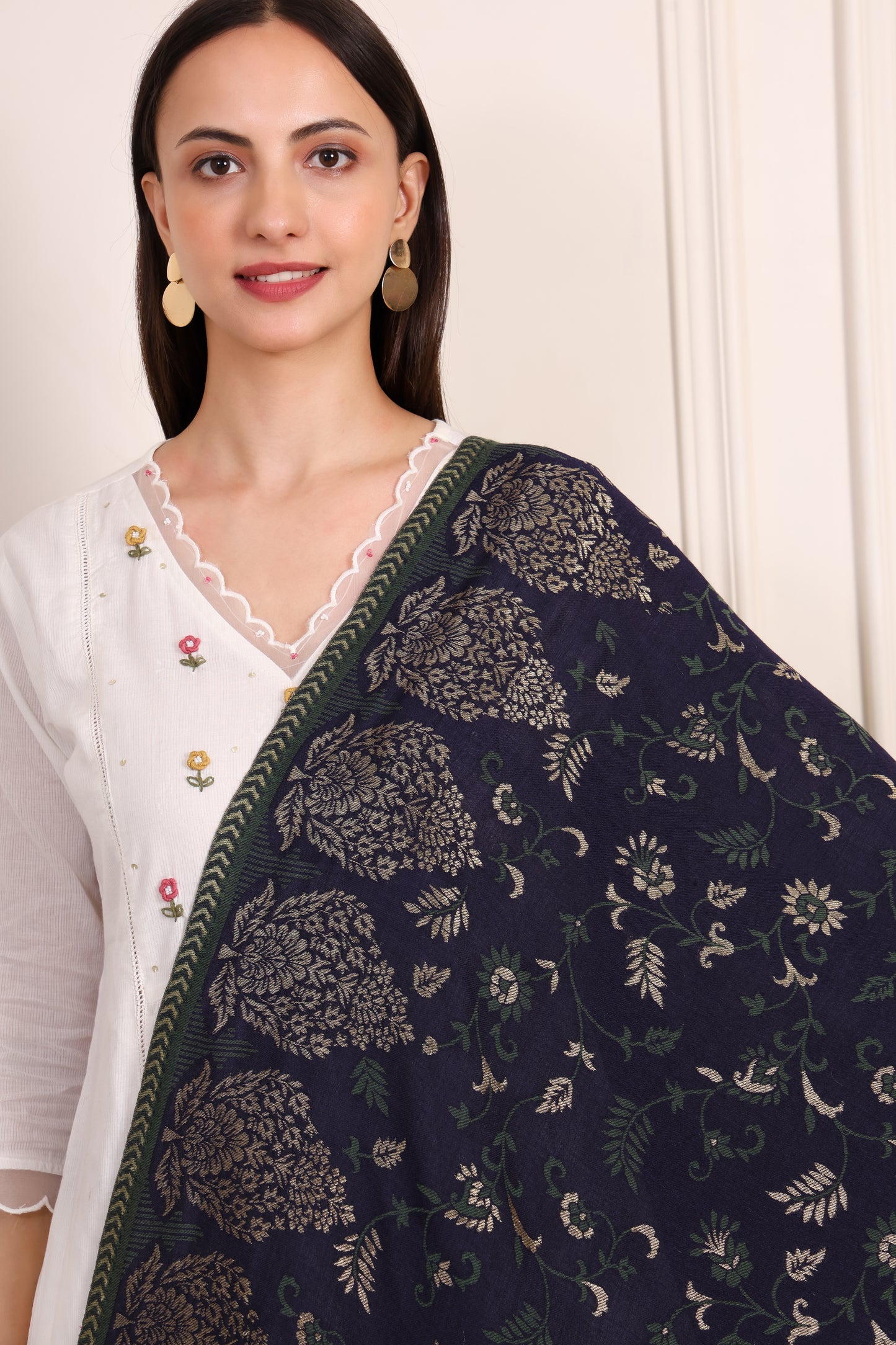 GIRRAJ PASHMINA KAANI ZARI JAAL STOLE