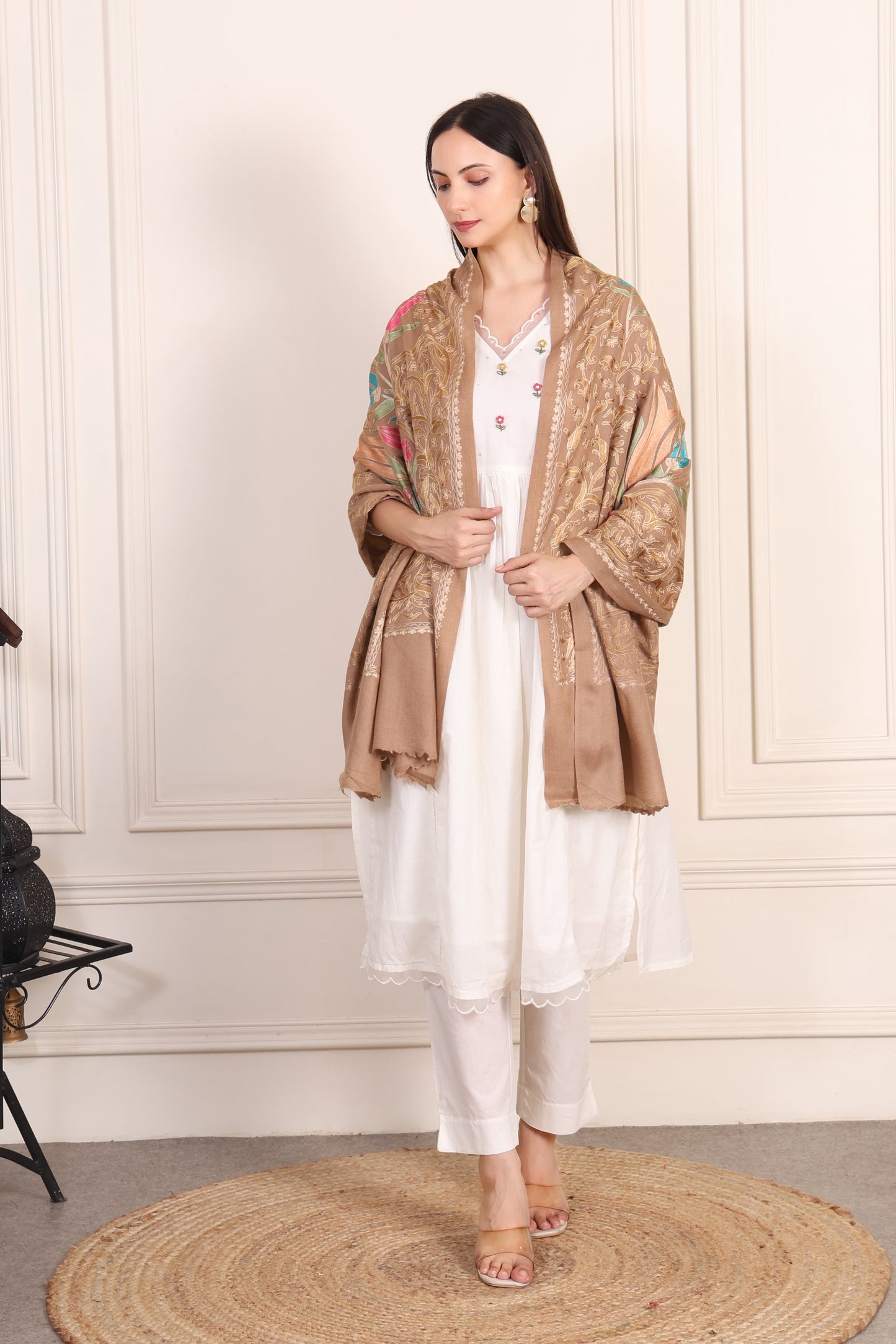 GIRRAJ PASHMINA NALKI JAAL FW EMBROIDERY
