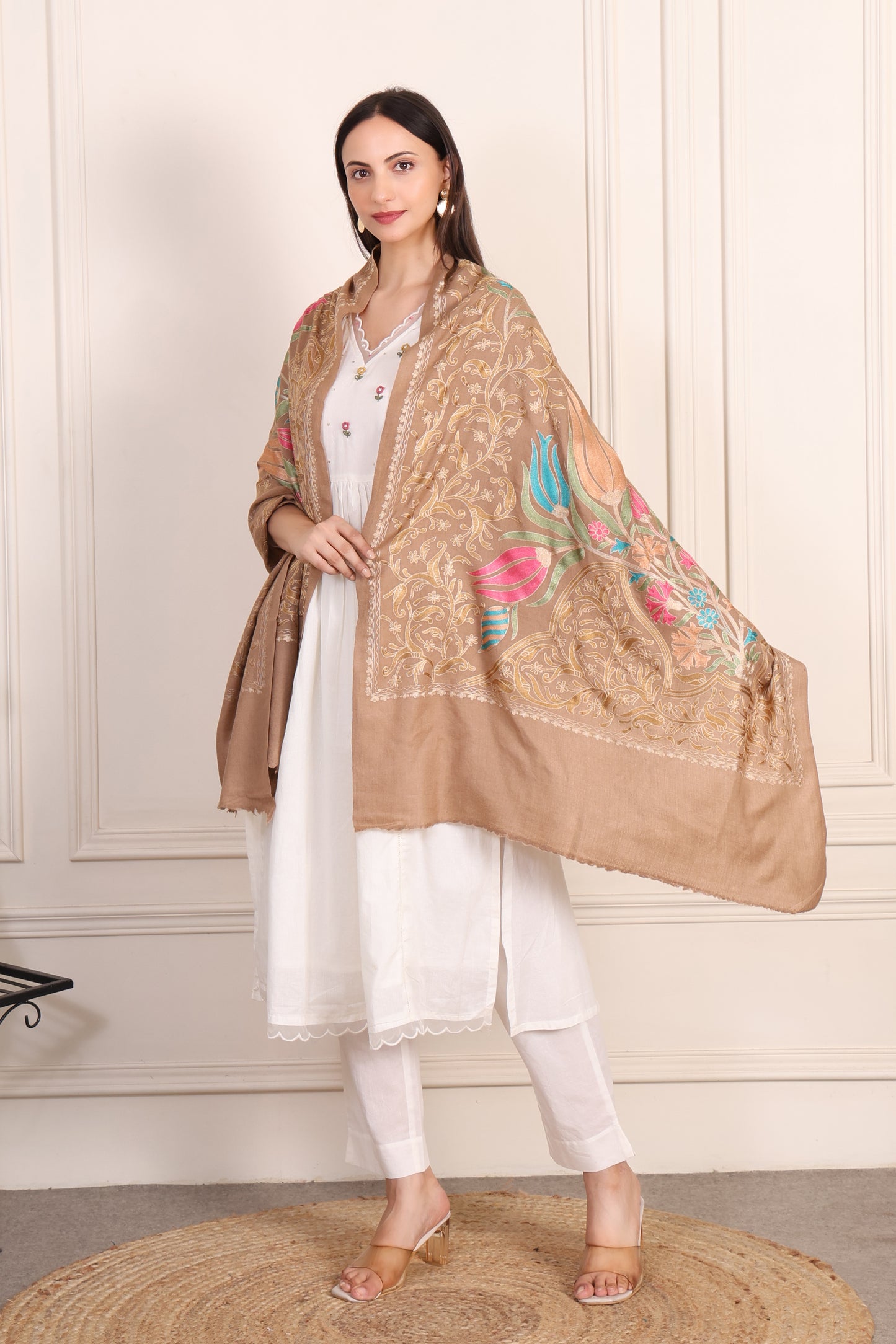 GIRRAJ PASHMINA NALKI JAAL FW EMBROIDERY