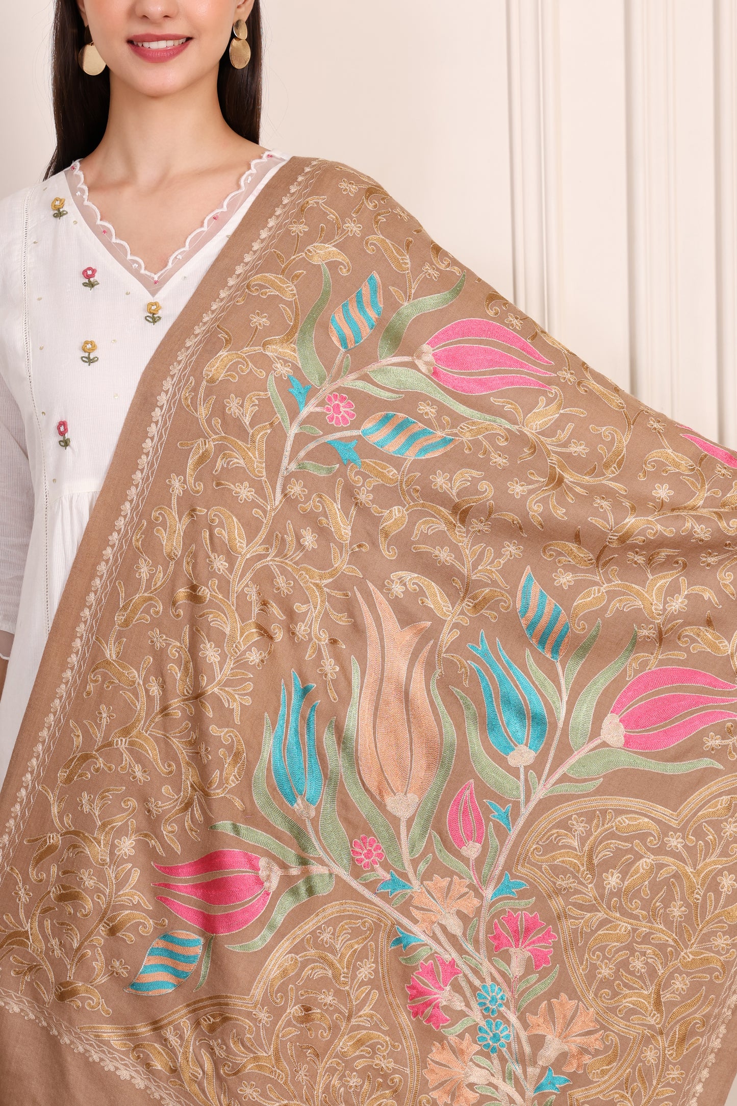 GIRRAJ PASHMINA NALKI JAAL FW EMBROIDERY