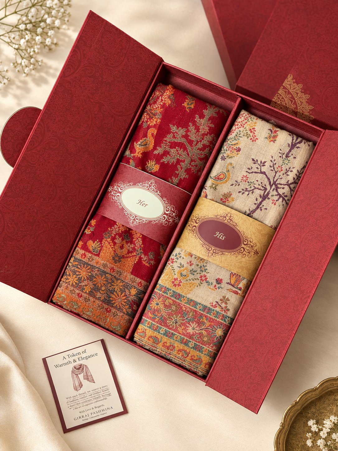 GIRRAJ PASHMINA COUPLE GIFT BOX STOLE