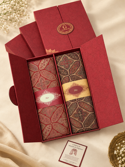 GIRRAJ COUPLE GIFT BOX WOOL RICH BLEND SHAWL