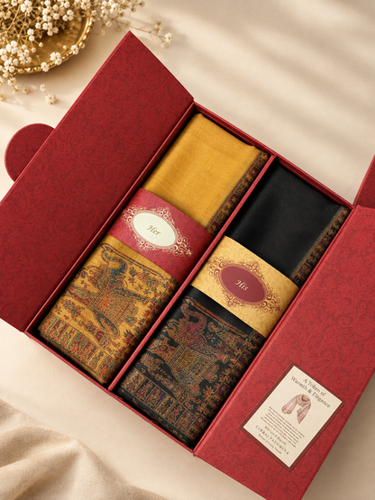 GIRRAJ COUPLE GIFT BOX STOLE