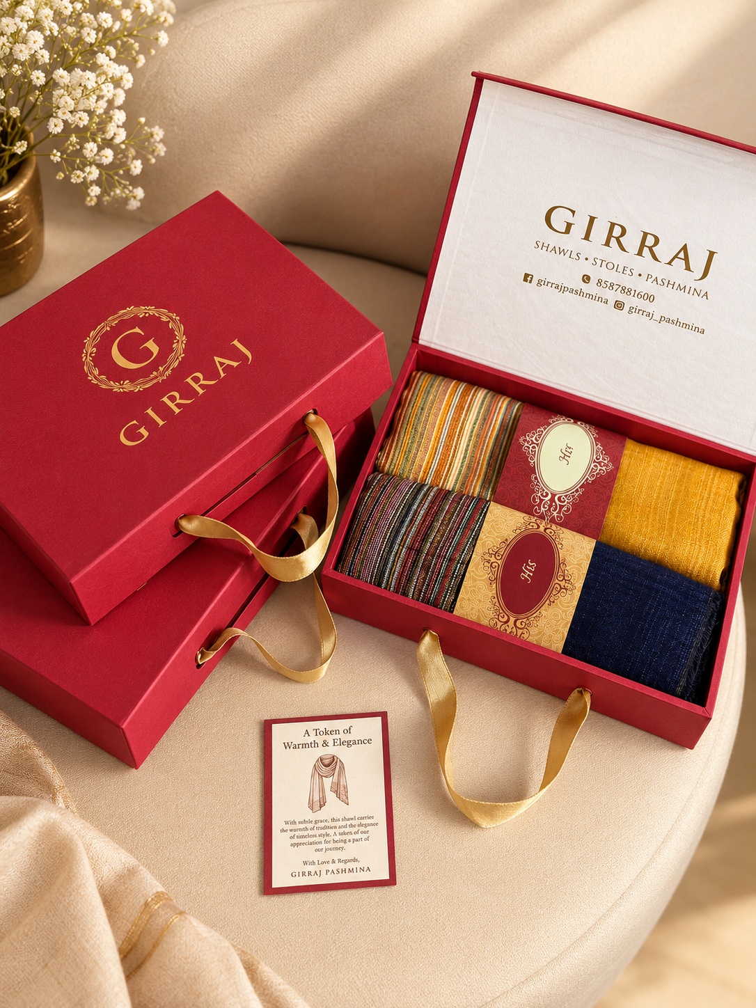GIRRAJ HIS AND HER GIFT BOX STOLE