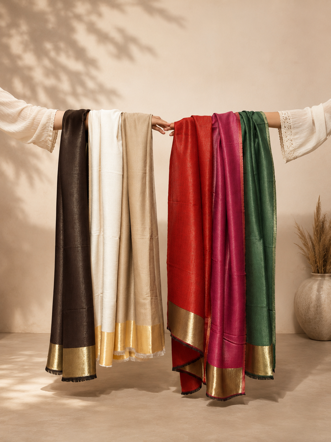 GIRRAJ WOMEN'S REVERSIBLE FLIP PALLA STOLE