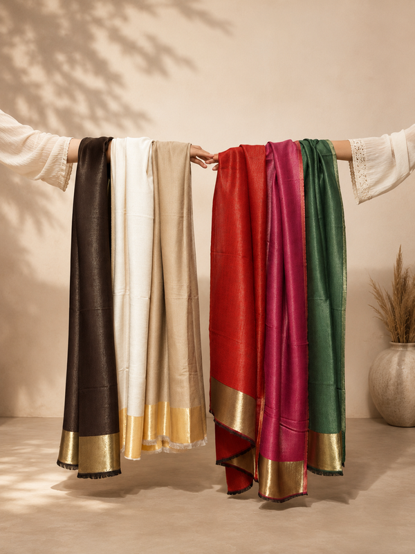 GIRRAJ WOMEN'S REVERSIBLE FLIP PALLA STOLE