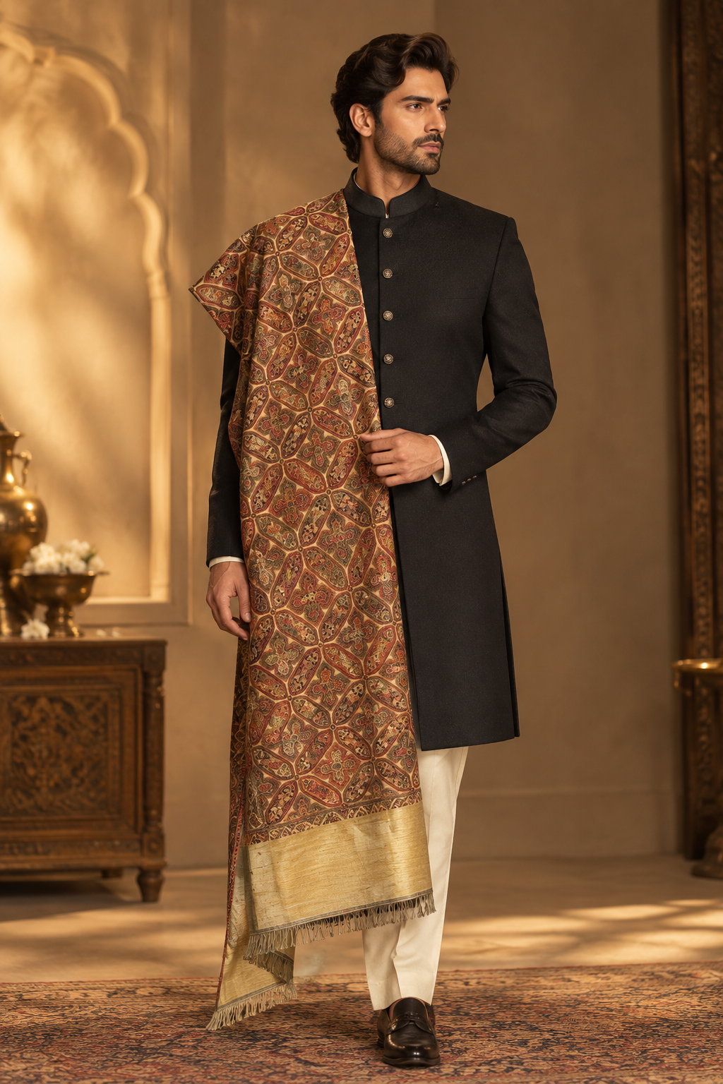 GIRRAJ COUPLE GIFT BOX WOOL RICH BLEND SHAWL