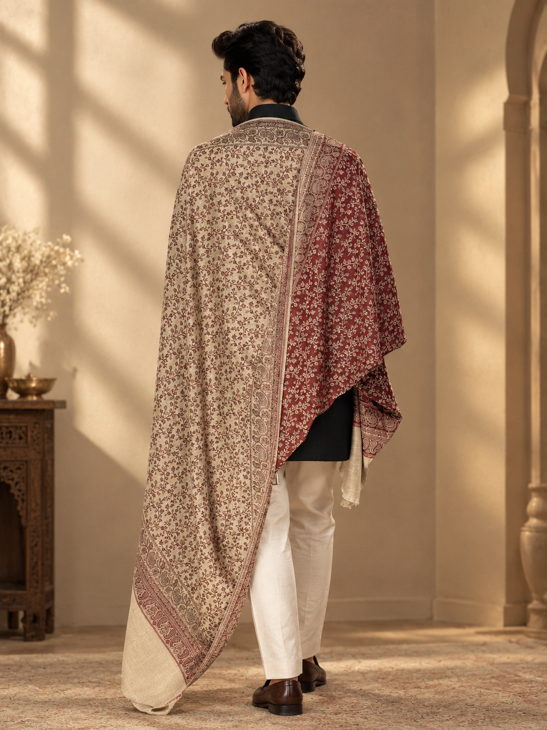 GIRRAJ PASMINA COUPLE GIFT BOX SET SHAWL