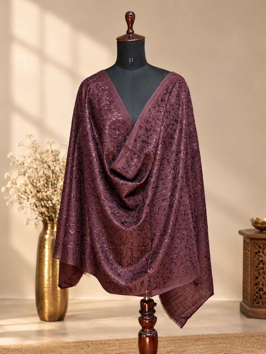 GIRRAJ FLORAL JAAL TONE TO TONE STOLE