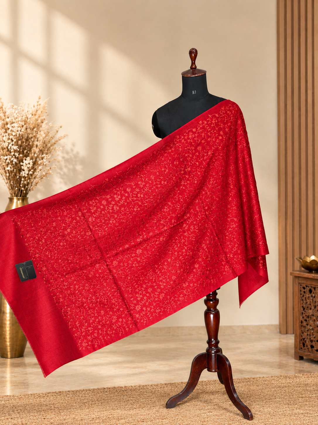 GIRRAJ FLORAL JAAL TONE TO TONE STOLE