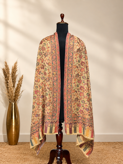 GIRRAJ PASHMINA KANI CUTTING CHINNAR PUTTI STOLE