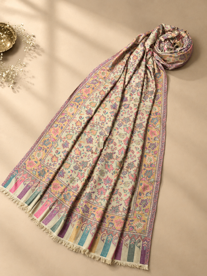 GIRRAJ PASHMINA KANI CUTTING CHINNAR PUTTI SHAWL