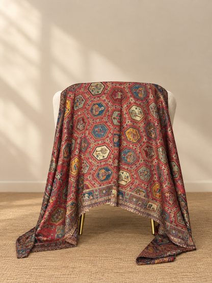 GIRRAJ UNISEX RESHAM JAAL MUGHAL STOLE