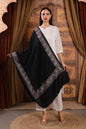 GIRRAJ PASHMINA BLACK BORDER STOLE