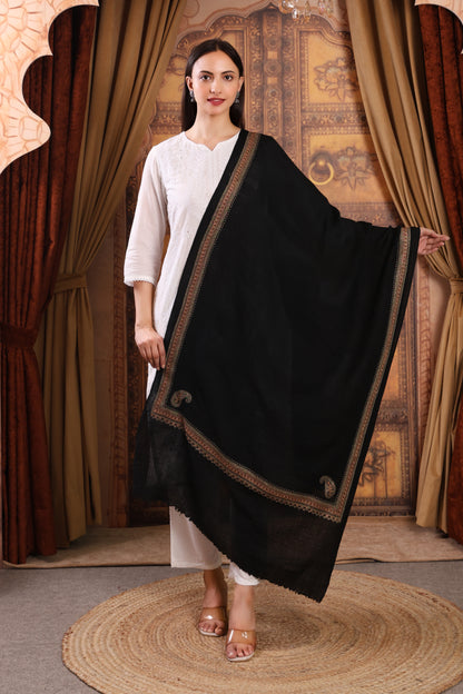 GIRRAJ PASHMINA 4 SIDE BORDER AMBI STOLE