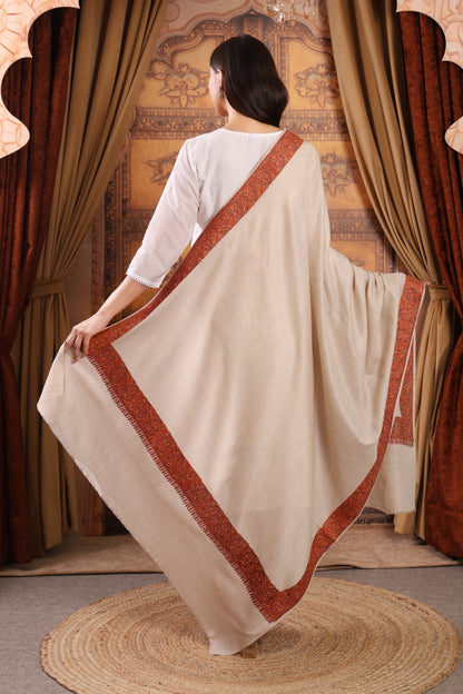 GIRRAJ PASHMINA 4 SIDE BORDER EMBROIDERY STOLE
