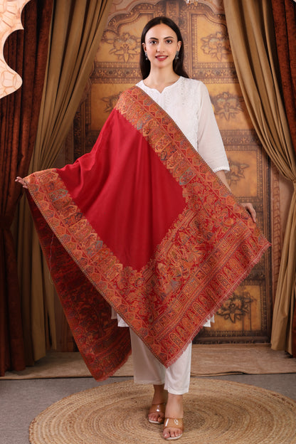 GIRRAJ PASHMINA 4 SIDE KASHMIRI EMBROIDERY SHAWL