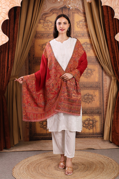 GIRRAJ PASHMINA 4 SIDE KASHMIRI EMBROIDERY SHAWL