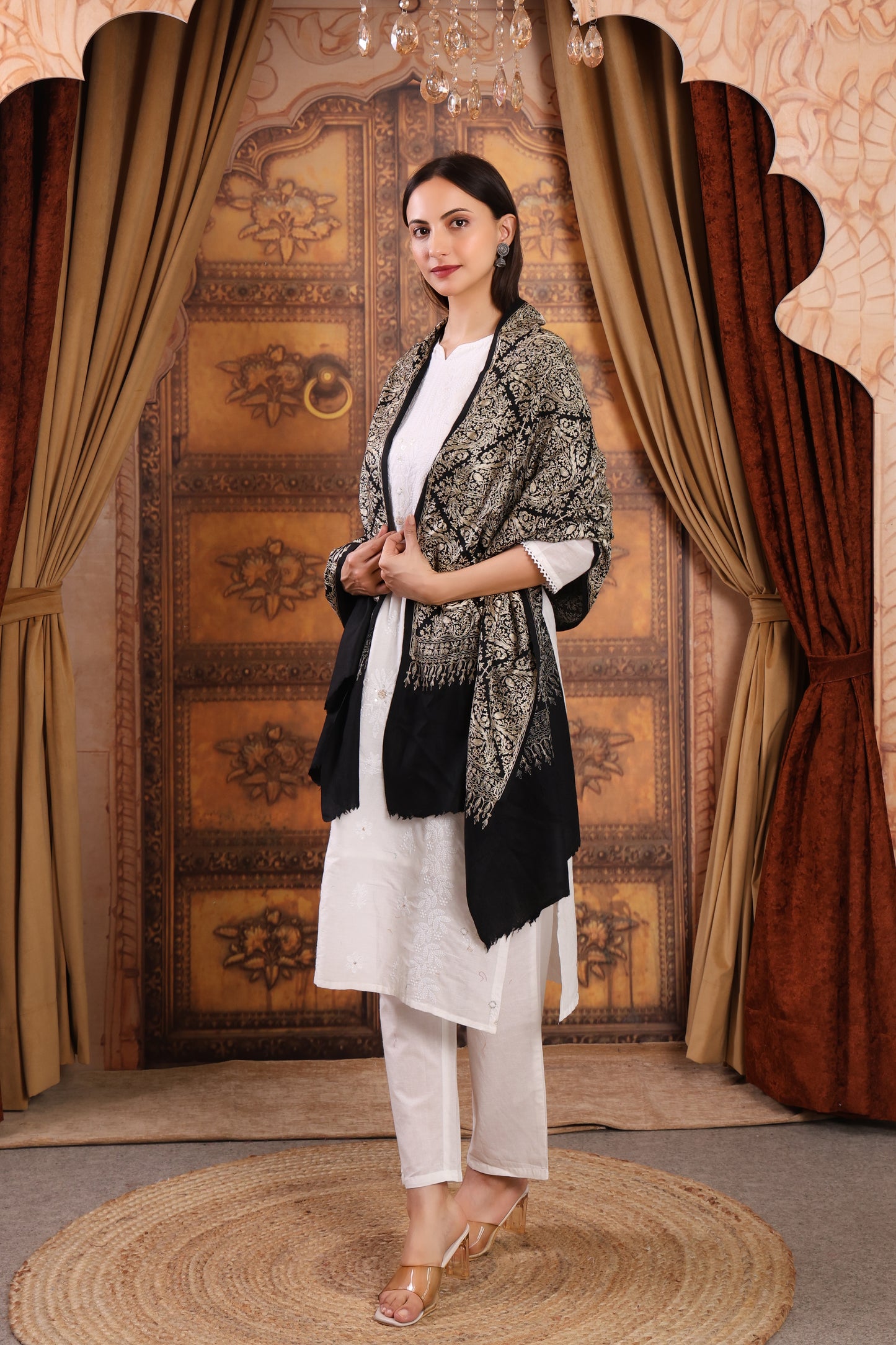 GIRRAJ PASHMINA FW ZARI PENCIL EMBROIDERY JAAL