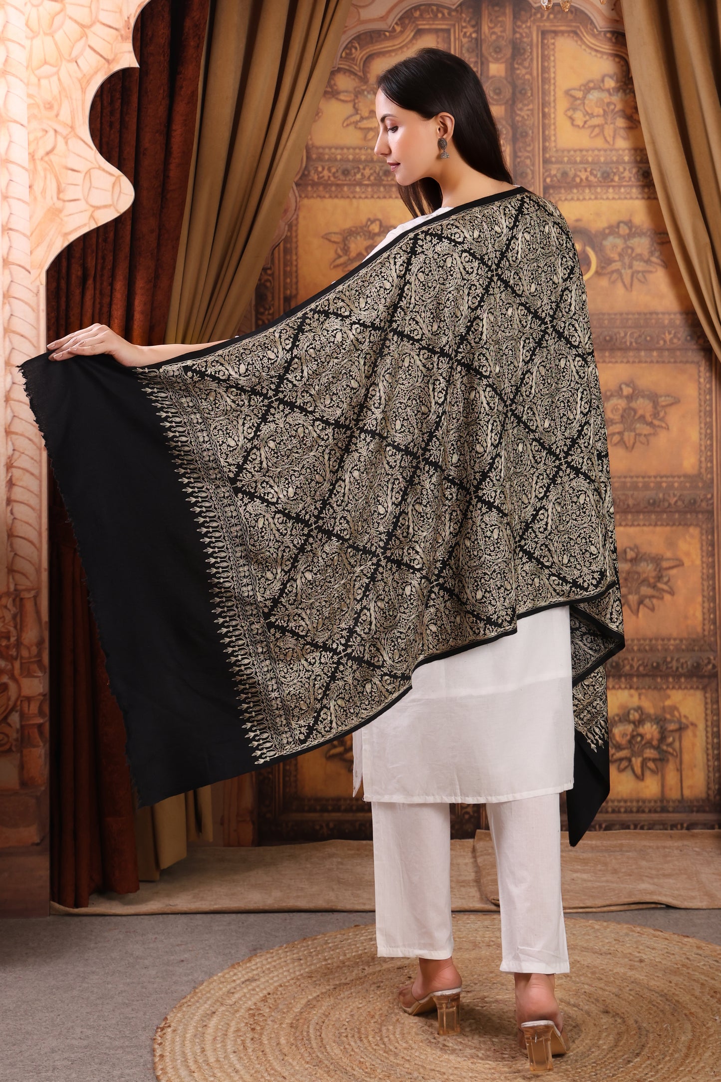 GIRRAJ PASHMINA FW ZARI PENCIL EMBROIDERY JAAL
