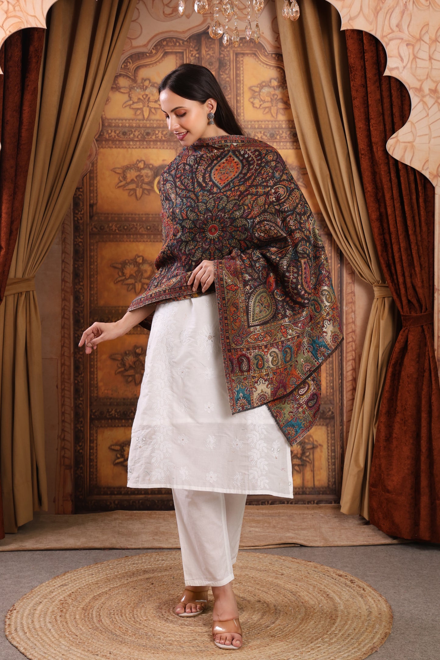 GIRRAJ PASHMINA ZARI KAANI FW STOLE