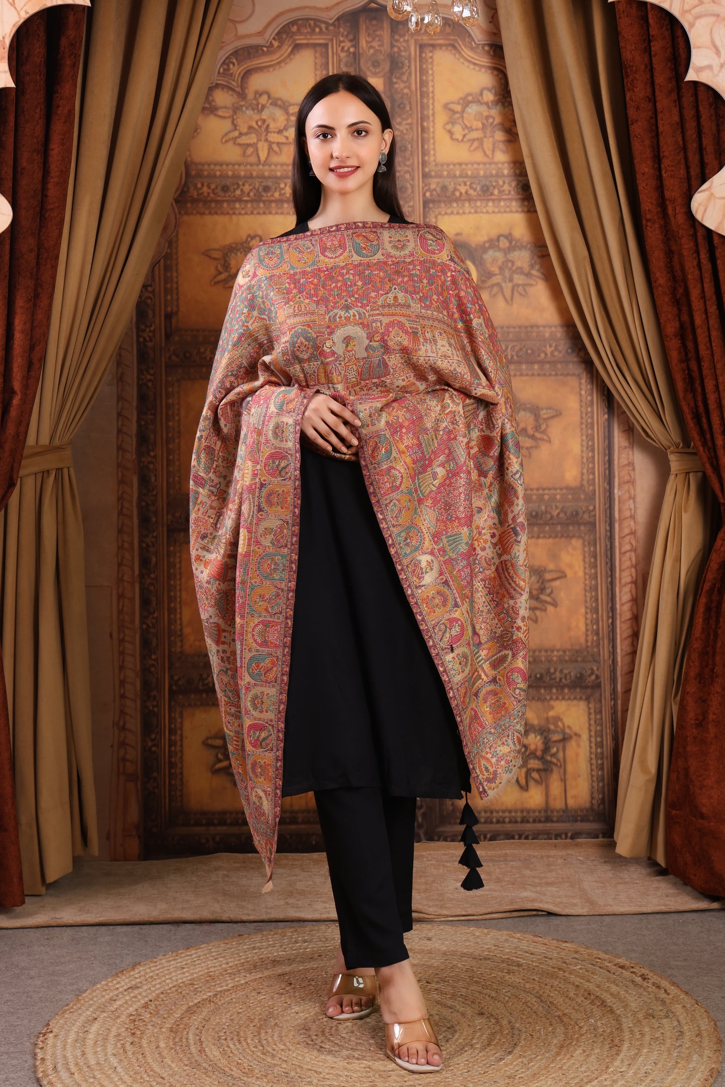 GIRRAJ PASHMINA ZARI KAANI STOLE
