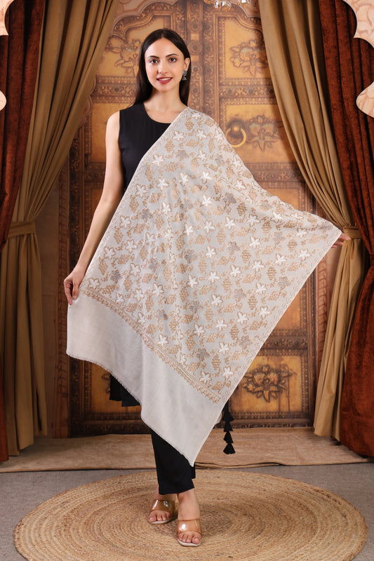 GIRRAJ PASHMINA GRAPES SIROSKI DESIGN STOLE