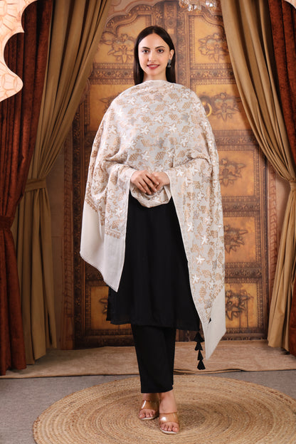 GIRRAJ PASHMINA GRAPES SIROSKI DESIGN STOLE