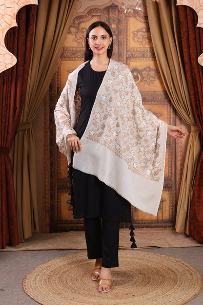 GIRRAJ PASHMINA GRAPES SIROSKI DESIGN STOLE