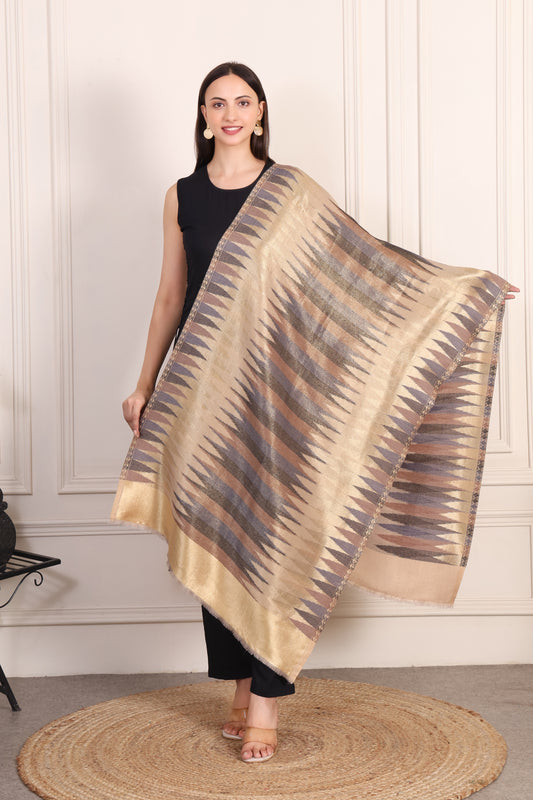 GIRRAJ PASHMINA IKKAT ZARI FW STOLE