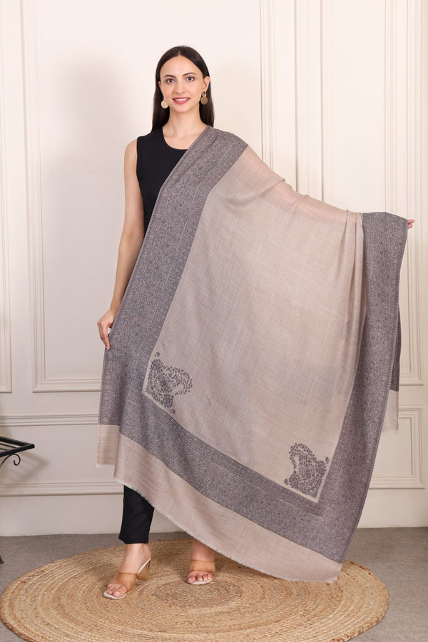 GIRRAJ PASHMINA FW EMBROIDERY BORDER 4SIDE SHAWL