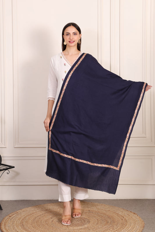 GIRRAJ PASHMINA 4 SIDE NALKI BORDER STOLE