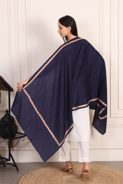 GIRRAJ PASHMINA 4 SIDE NALKI BORDER STOLE